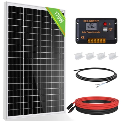 £144.99 • Buy 170W 12V Solar Panel Kit Mono System Battery Charger Controller Camping RV Boat
