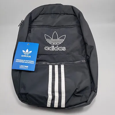 Adidas Originals National 3 Stripes Backpack Unisex Black CL5490 One Size NEW • $39.98