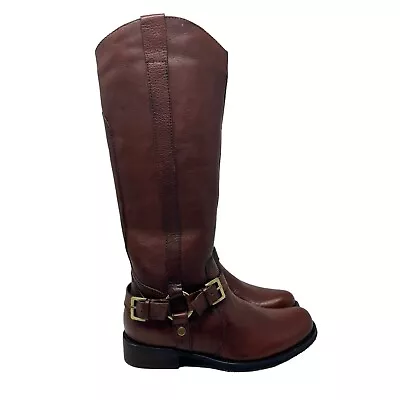 Miz Mooz “King” Brown Leather Riding Tall Boots Women’s Size 6 • $99