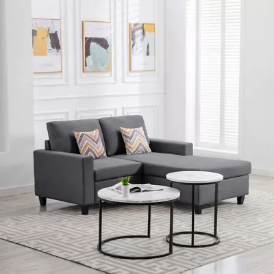 Moedrn 2-Seater Reversible Sofa Chaise With Pillows And Interchangeable Legs • $924.66