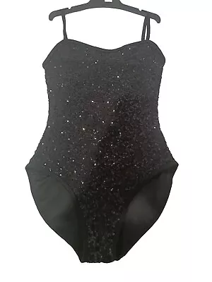 Women's S Black Sequin Dance Bodysuit/Outfit/One Piece Costume Dancewear  • $19.95