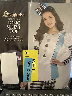 Storybook Dark Alice In Wonderland Girls Long Sleeve Shirt Top Costume S/M • $11.89