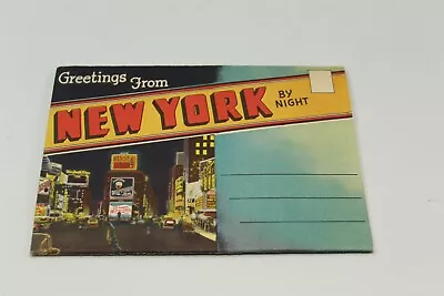 Vintage New York By Night Color Picture Cards Booklet Postcards Booklet • $19.80