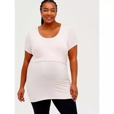 Torrid  Pregnancy Maternity nursing Top Super Soft Pink Plus Size 0x • $12