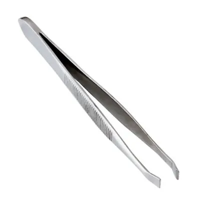 Stainless Steel Slanted Tip Tweezers Ideal For Eyebrows Arts Crafts Stamps • £2.49