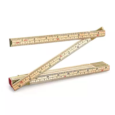 Folding Wood Rule 6 FT 6 Inch Foldable Ruler With US And Metric Measurements Fo • $11.71