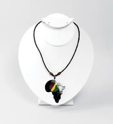 Africa Pendant Necklace: Black Rasta • $13.99