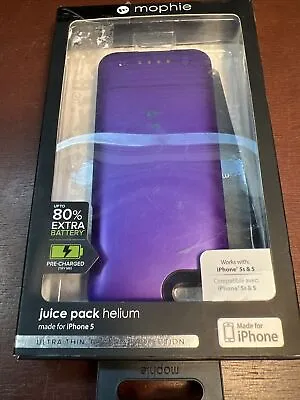 Mophie Juice Pack Helium Rechargeable Battery Case IPhone 5/ 5S - Purple • $18