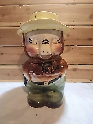 Vintage Sheriff Pig Cookie Jar  Roseville #363 Pottery Original • $25
