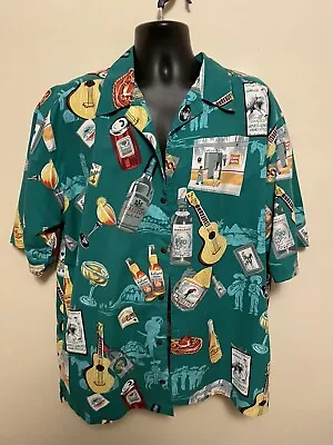 Vintage KAD Clothing Mexican All-Over Print Button Down XL Cerveza • $8.39