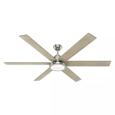 Hunter 59398 Warrant 70  Indoor Ceiling Fan With LED Light Kit Brushed Nickel • $399.99