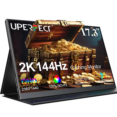 2K Gaming Monitor PC Screen 144Hz Ultra Slim Portable Monitor 17.3 Inch Monitor • $269.10