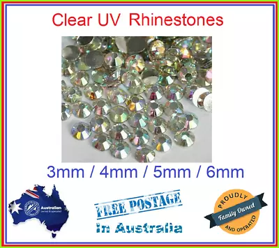 100/250/500/1000/2000x 3mm / 4mm / 5mm / 6mm Clear UV Effect Rhinestones Art • $2.53