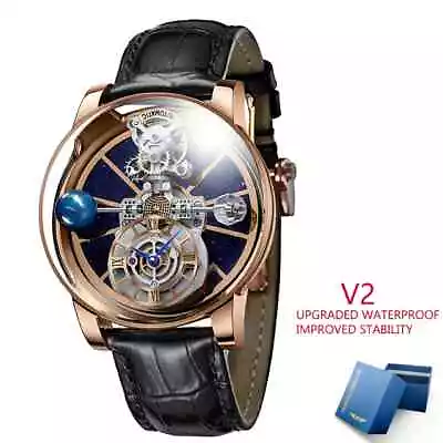 2023 PINDU Design Luxury Men's Quartz Watch Diamond Tourbillon 3Bar Astronomi • $253.36