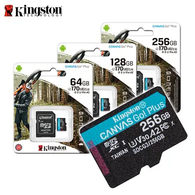 Kingston 64GB 128GB 256GB Canvas Go! Plus A2 UHS-I U3 MicroSDXC Memory Card • £14.93