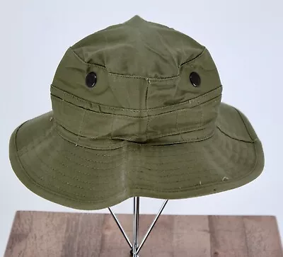 Vtg 1960 NOS British Army Green Cotton Boonie Hat 6 1/4 60s Daisy Mae • $14.99