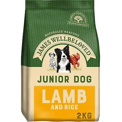 £10.47 • Buy 2kg James Wellbeloved Natural Junior Complete Dry Dog Food Biscuits Lamb & Rice