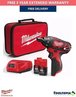 £104.99 • Buy Milwaukee  Milwaukee M12SET1D-152B - 12v 2x1.5Ah Li-ion Sub Compact Screwdriver