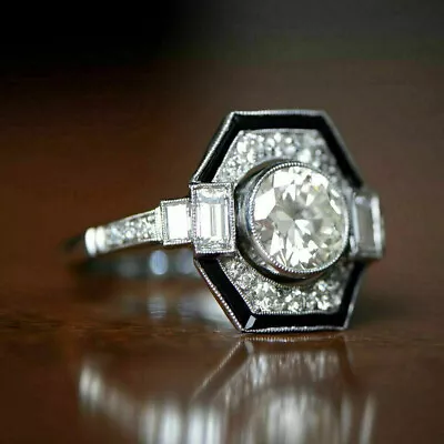 2.70Ct Art Deco Vintage Style Lab-Created Diamond Engagement Ring In 925 Silver • $66.31