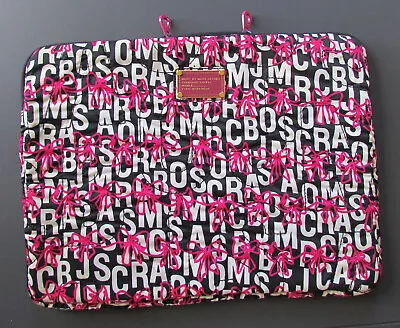 Marc Jacobs 15-17  Laptop Sleeve Pretty Nylon Pink Bow White Logo Black New $185 • $165