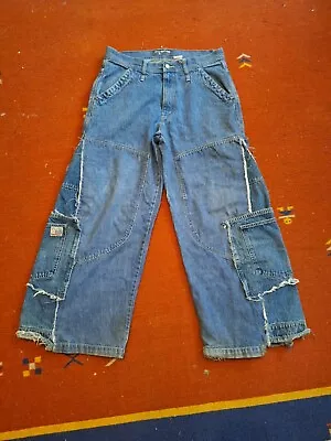 LEVIS SilverTab 34 / 36 Cargo Jeans Blue Baggy Wide Leg Skater Rave 90s Y2K JNCO • $150