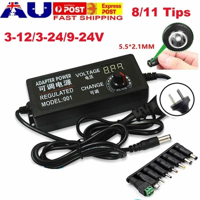 $5.99 • Buy AC/DC Adjustable Volt Power Supply Adapter 3-12V 24V 9-24V 2A 3A 5A Led Display
