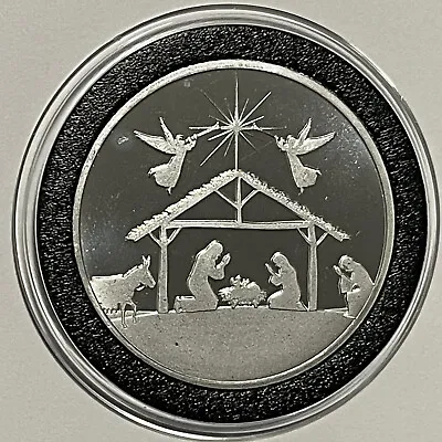 Baby Jesus Nativity Scene Merry Christmas Coin 1 Troy Oz .999 Fine Silver Round • $55