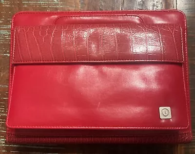 Franklin Covey Day One Zip Around Faux Leather 365 Planner Binder Handles Red • $19.99