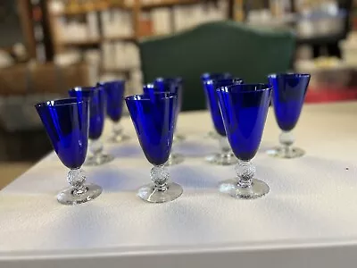 Set Of 10 Morgantown Golf Ball Cobalt /Ritz Blue  5  Juice Glass • $99.99