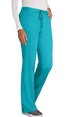 Grey's Anatomy Women's 5-Pocket Scrubs Drawstring Pants 2218P TEAL Size  XS NWT • $12.76