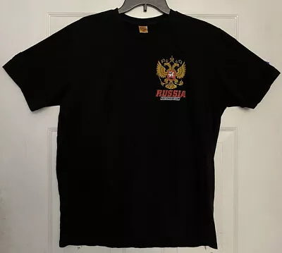 Banzai Russia National Team Double-Side Black T-Shirt Men's Size 56 • $17.99