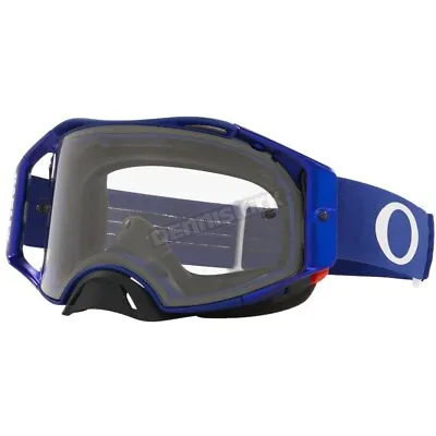Oakley Blue Airbrake MX Moto Goggles W/Clear Lens - 0OO7046 7046A7 • $141