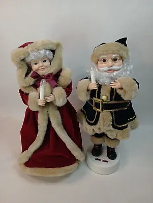 Set Vintage 90s Mr & Mrs Claus Motion 18  Christmas Music Light Tested • $65