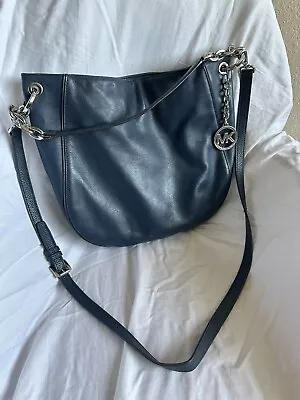 New Michael Kors Newman Navy Blue Leather Large Toteshoulder Bagcrossbody • $80