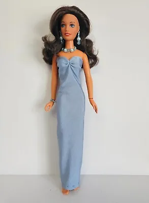 HM Clothes Fits Vintage Kenner DARCI Blue DRESS & JEWELRY Fashion NO DOLL D4e • $6.56