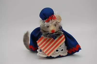 Vtg Org REAL Fur Mouse Betsy Ross  Patriotic Little Mouse Factory West Germany • $16.99