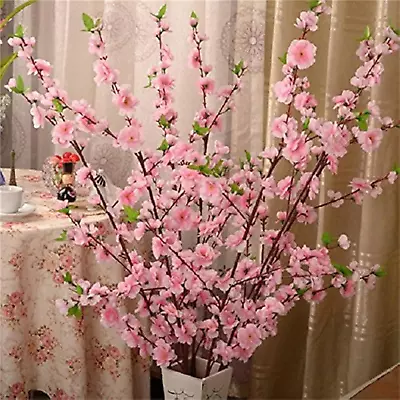 10PCS Artificial Cherry Blossom Branches Silk Spring Peach Blossom Fake Flowers  • $31.28