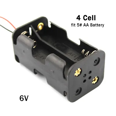 £1.79 • Buy 4 Cell AA Battery Holder Box Connector Open, Double Deck, With Wire Lead 6V