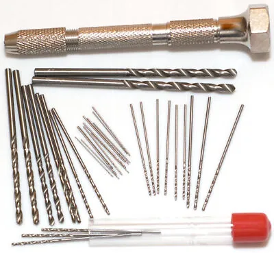 CML Supply Mini Micro Drill Bit Set And Pin Vise Chuck 31pcs • $18.43