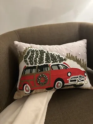 Martha Stewart Collection Tree Truck 14x20 Throw Pillow Christmas  NWT $80 • $24.95