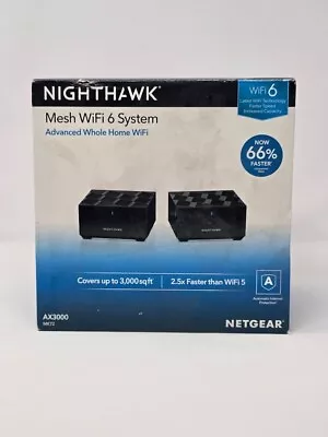 NETGEAR Nighthawk Advanced Whole Home Mesh WiFi 6 System – AX3000 Router • $50