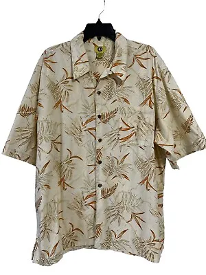 Vintage Duck Head Men's Size XL Hawaiian Floral Shirt Short Sleeve Beige • $11.48