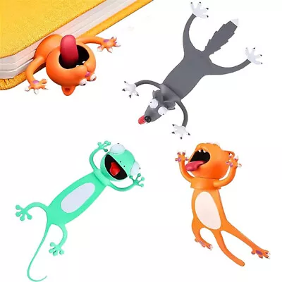 Creative Funny 3D Stereo Bookmarks Cartoon Animal Book Markers School Supplies • £7.17