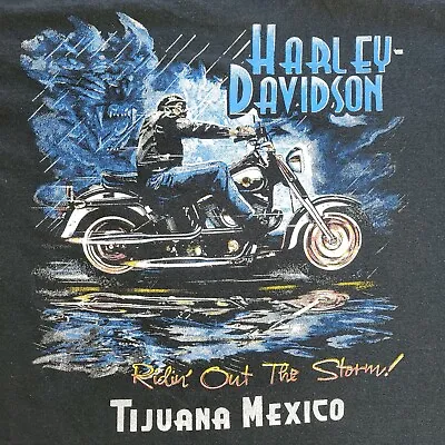 Vintage Tijuana Mexico Harley Davidson Motorcycle Shirt Men's Size Large TJ • $29.90