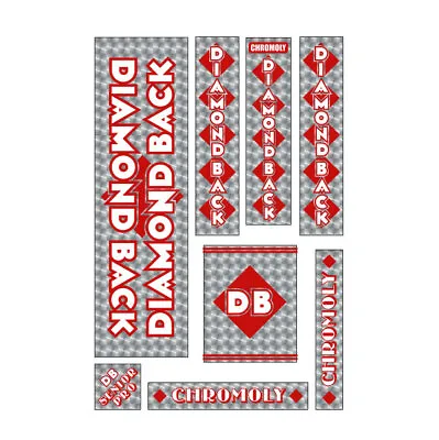 Diamond Back - 1981-82 Senior Pro Red DB Decal Set - Old School Bmx • $66