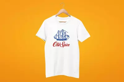 Old Spice Retro Cologne Aftershave White Tshirt • $16.99