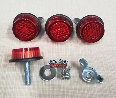 Red TAG Reflector Motorcycle License Plate Bolts - Set Of 4 - Made In USA • $9.98