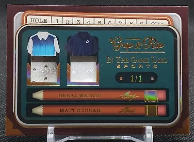 TRUE 1/1 2022 Leaf In The Game Used Sports Grip & Rip BUBBA WATSON/ MATT KUCHAR • $149.99