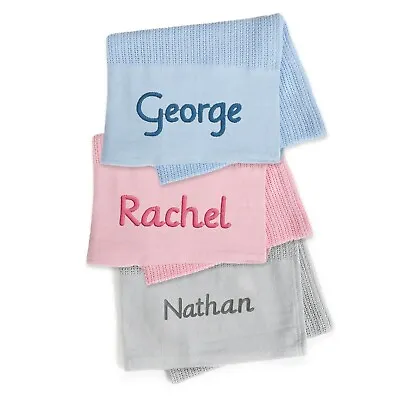 £8.99 • Buy Personalised Baby Summer Blanket Cellular Blanket 100% Cotton Baby Boy/Girl Gift