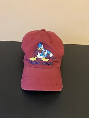 VTG NWT Disney Donald Duck  Raging Ducks  Red Strap Back Baseball Cap Hat • $15.29